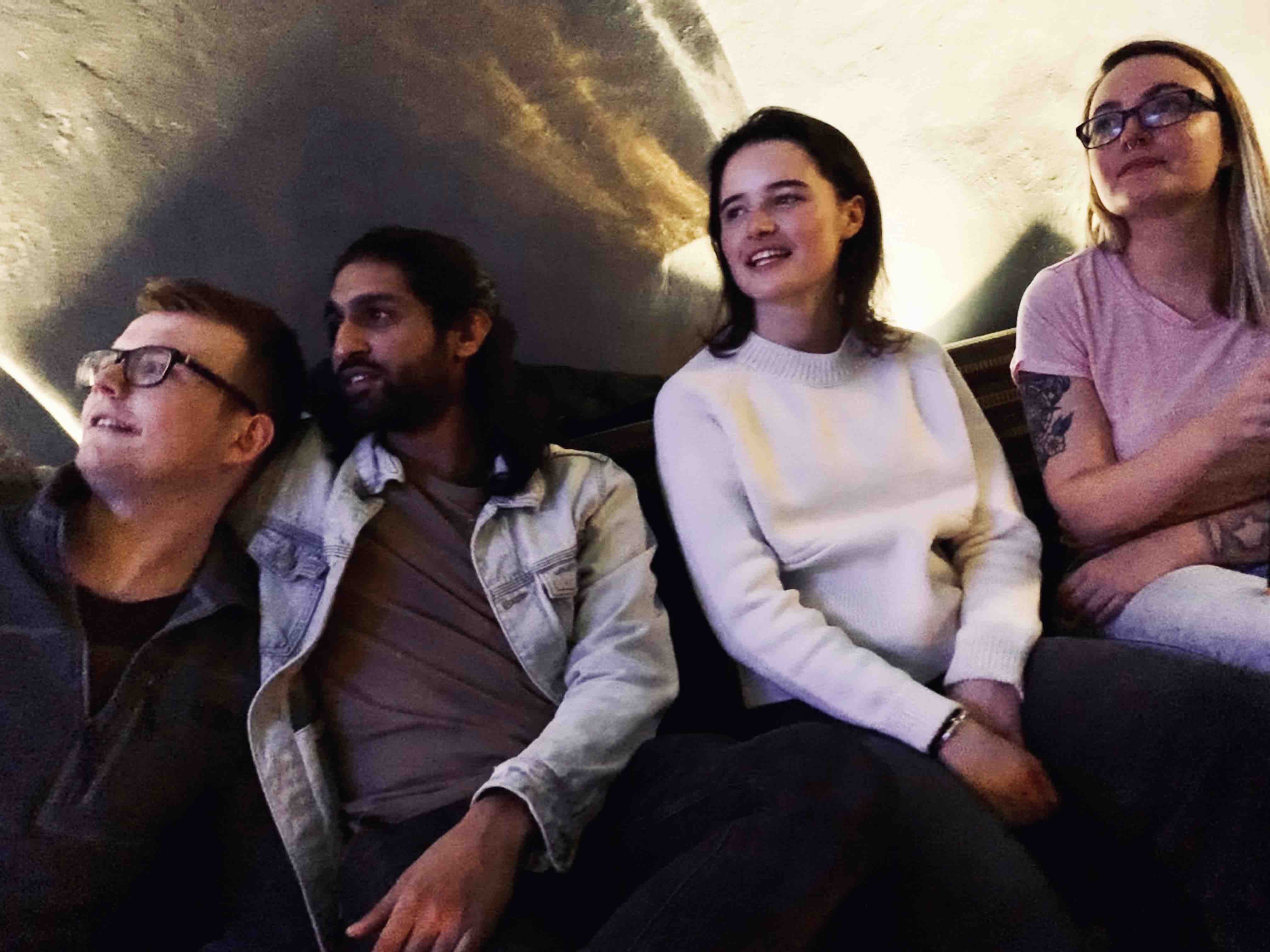 James, Annabel and others enjoying Seccl's karaoke-imbued growth culture