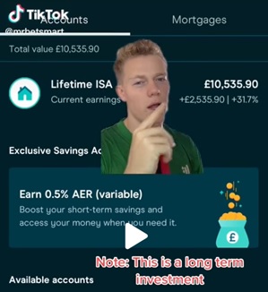 Example of a post on Alex's TikTok account